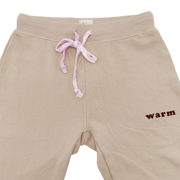 WARM FUN Half Undone Sweatpants in Tan XS - Picture 5 of 7